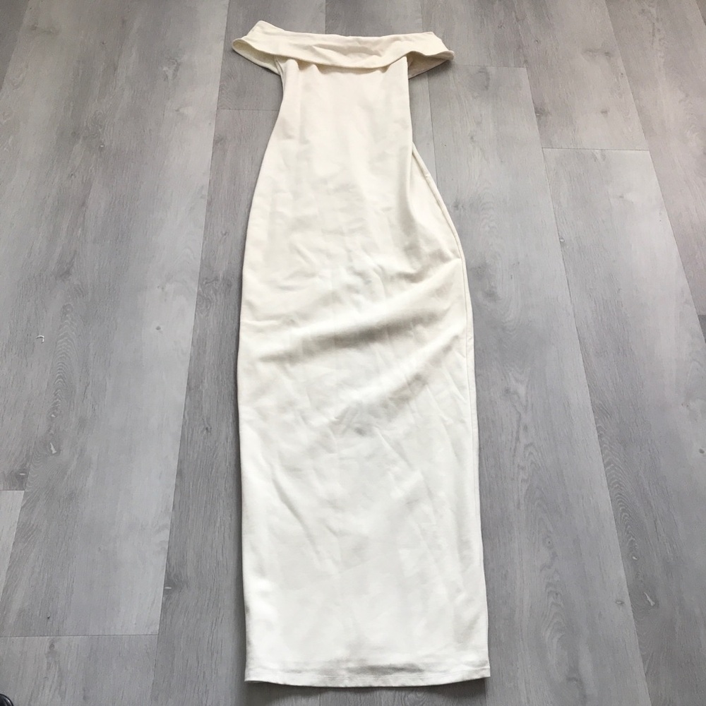 LOVER AND FRIENDS REVOLVE IVORY MAXI OFF SHOULDER DRESS XS